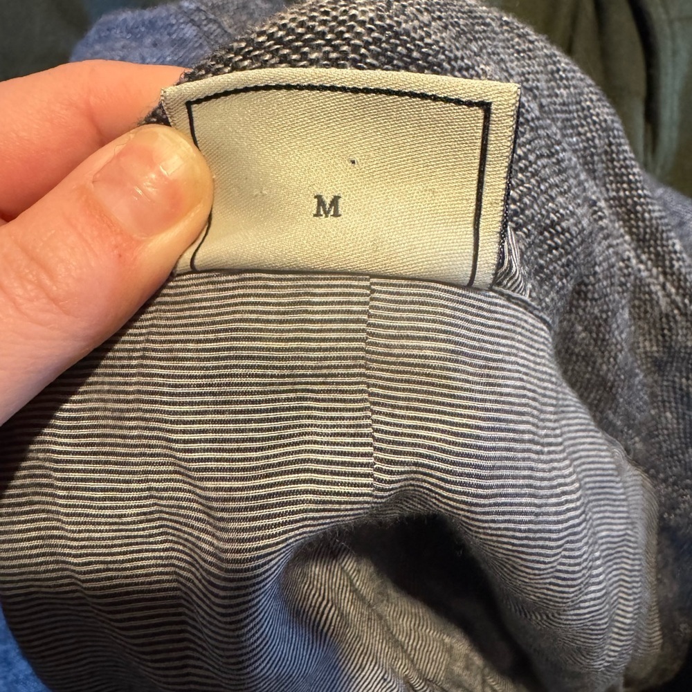 Base Range Lagenlook Sustainable Gray Wool Linen Blend Trench Coat Size Medium - Picture 6 of 7